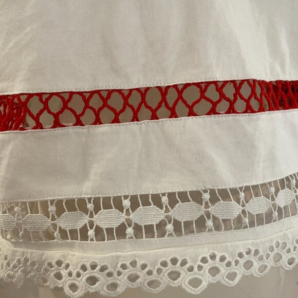 065 By Anthropologie Puff-Sleeve Cutwork Top NWT Size Large - Picture 9 of 9